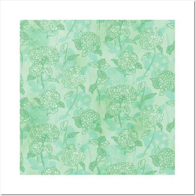 Green Spring Hydrangea Wall Art by Carolina Díaz